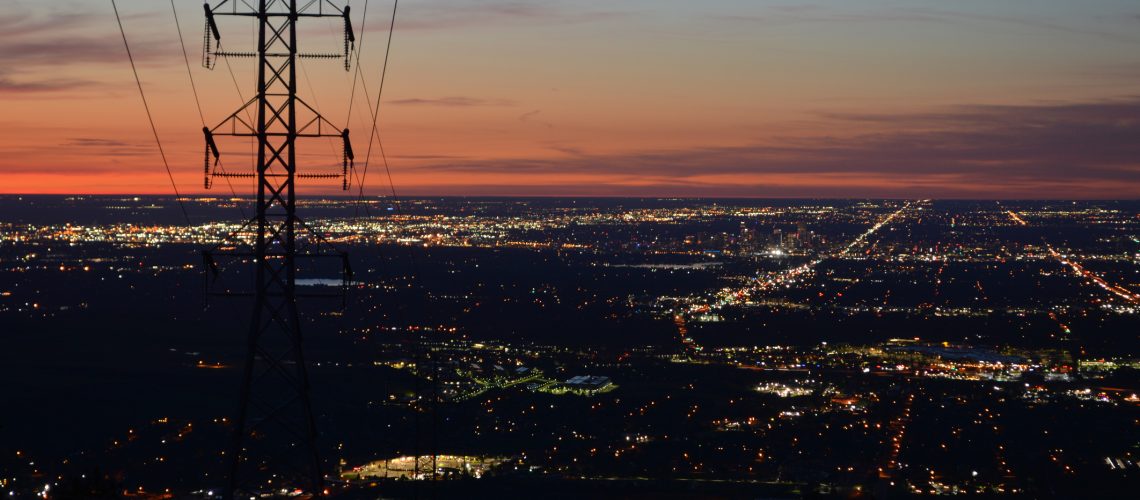 Denver, CO looking east at sunrise in Denver, Colorado, United States